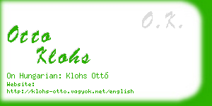 otto klohs business card